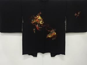 金彩　文箱に鳳凰・草花模様　絵羽織